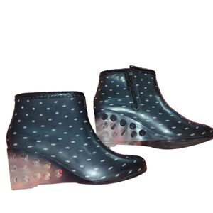 Sanmm Wedge Rain Boot Heel Black size 37